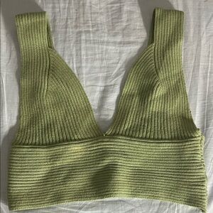 Zayla Sage Ribbed Knit Top